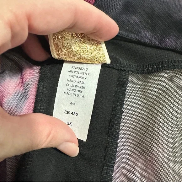 Zadie B's Size 2X Magenta Gray Sleeveless Cardigan Vest Modest kimono Layer - Picture 9 of 9